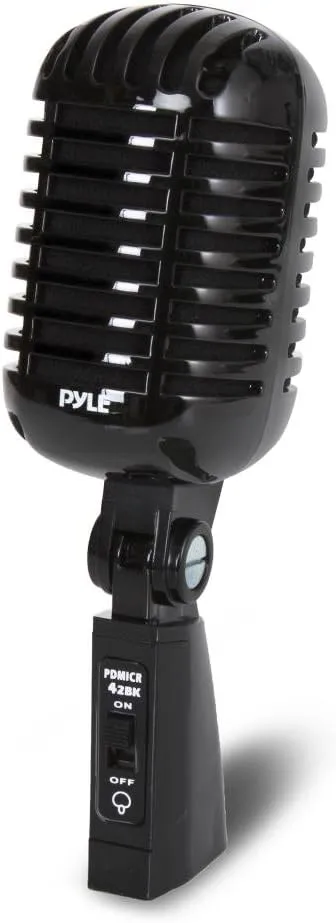 Pyle Pro PDMICR42BK Classic Retro Vintage-Style Dynamic Vocal Microphone - Black