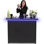 GoBar PRO Commercial Grade Portable Bar Table - Mobile Bartender Station for Events - Includes Black Skirt and Carry Case - Standard or LED, Pack 1