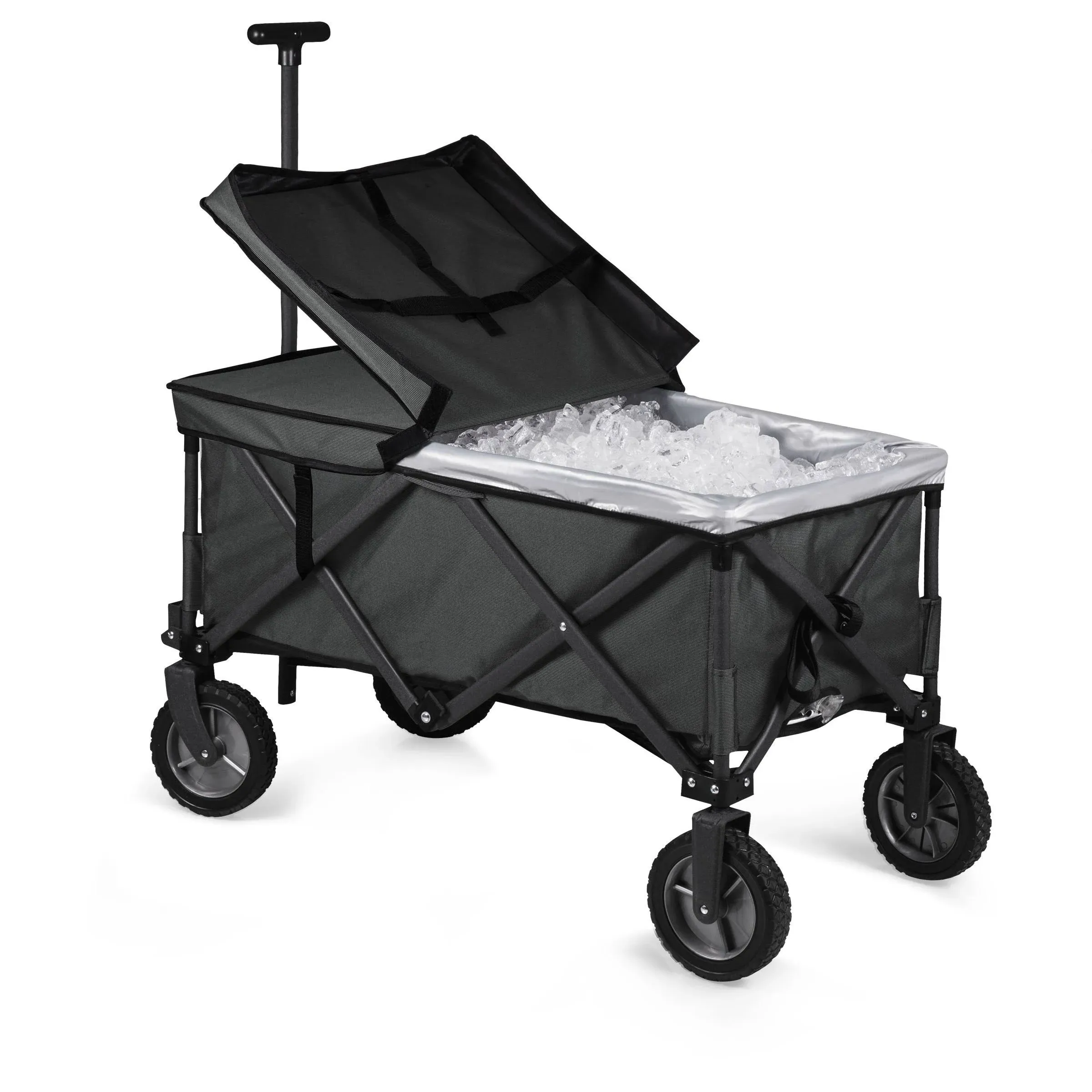 PICNIC TIME Brand Adventure Wagon Elite Folding Wagon With Table Top Lid & Soft Cooler Liner