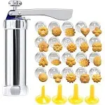 Suuker Cookie Press, Cookie Press Gun Aluminum Alloy with 4 Piping Tips and 20 Cookie Discs