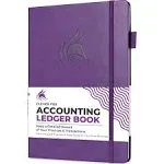 Clever Fox Accounting Ledger Book – Accounting Book for Small Businesses & Personal Use – Columnar Account Book Ledger for Tracking Money, Expenses, Deposits & Balance – Large, 7x10″ (Purple)