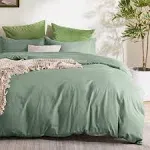 BEDSURE Sage Green Duvet Covers Queen Size - Soft Brushed Microfiber Duvet Cover