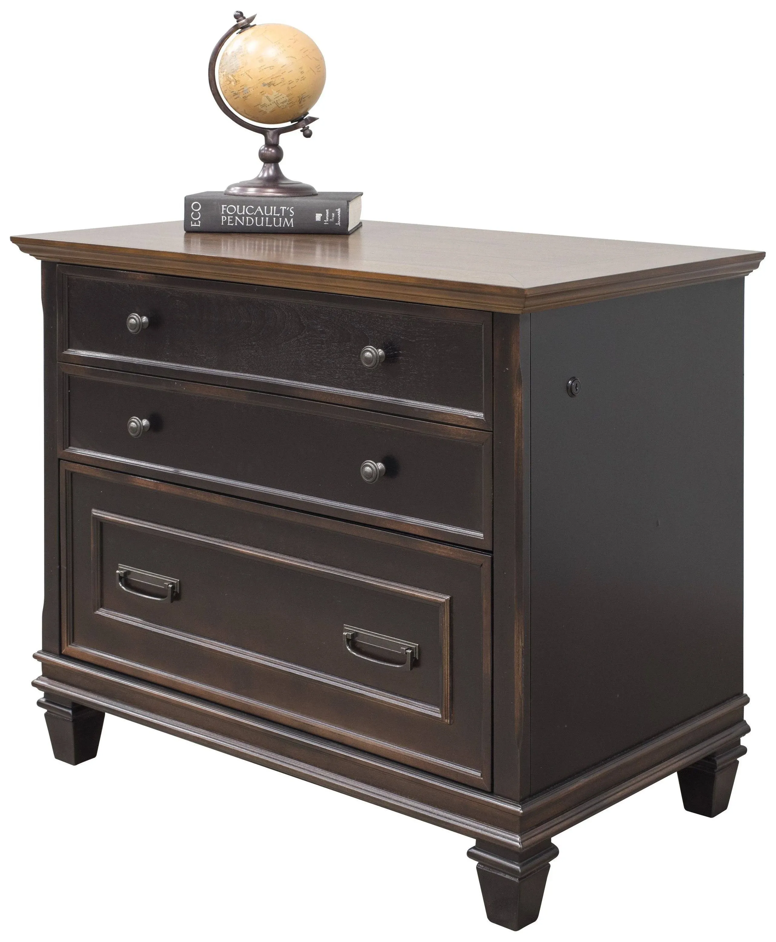 Martin Furniture Hartford Distressed Black File Cabinet