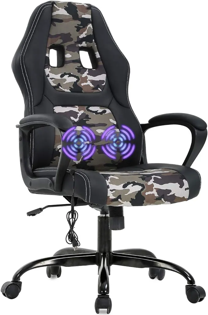 BestOffice Adjustable & Ergonomic Swivel Gaming Chair, Camo