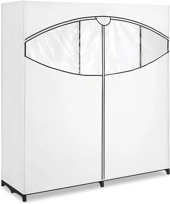 Extra-Wide Heavy-Duty Portable Clothes Closet: 60&#034; Storage Solution with Cover