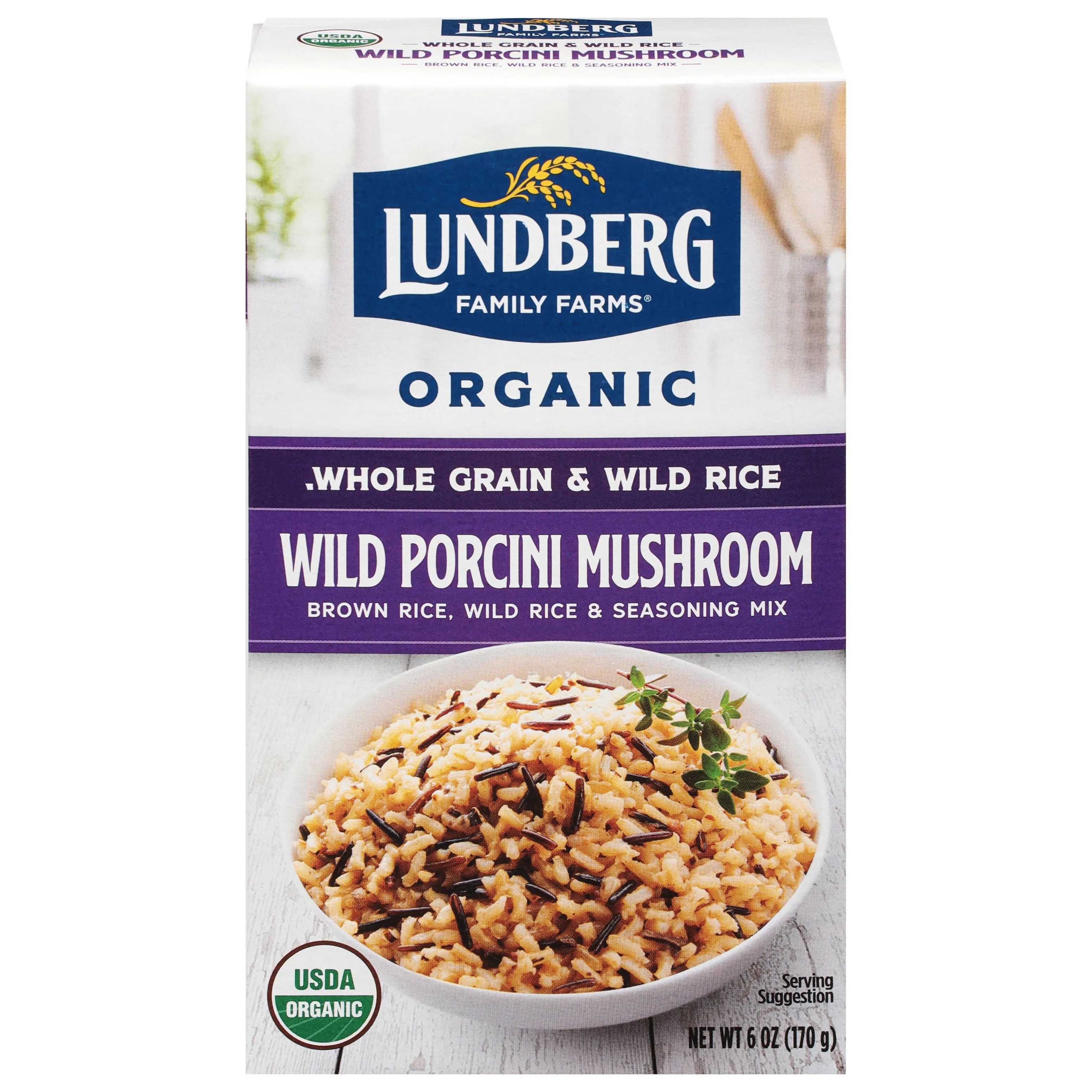 Lundberg Rice & Wild Rice Rice & Seasoning Mix, Wild Porcini Mushroom - 6 oz