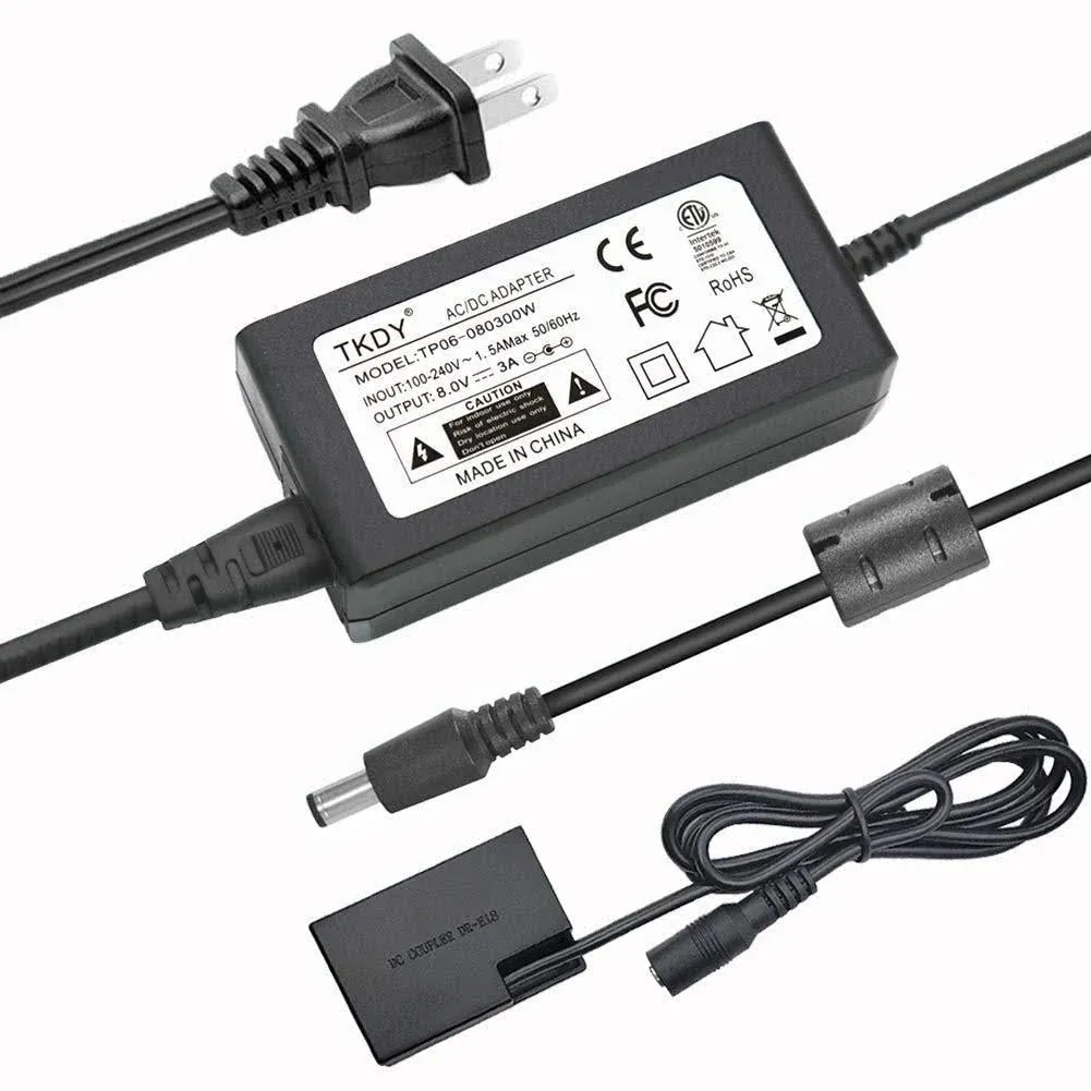 TKDY Ack-e18 AC Power Adapter LP-E17 Dummy Battery Dr-e18 DC Coupler Kit for ...