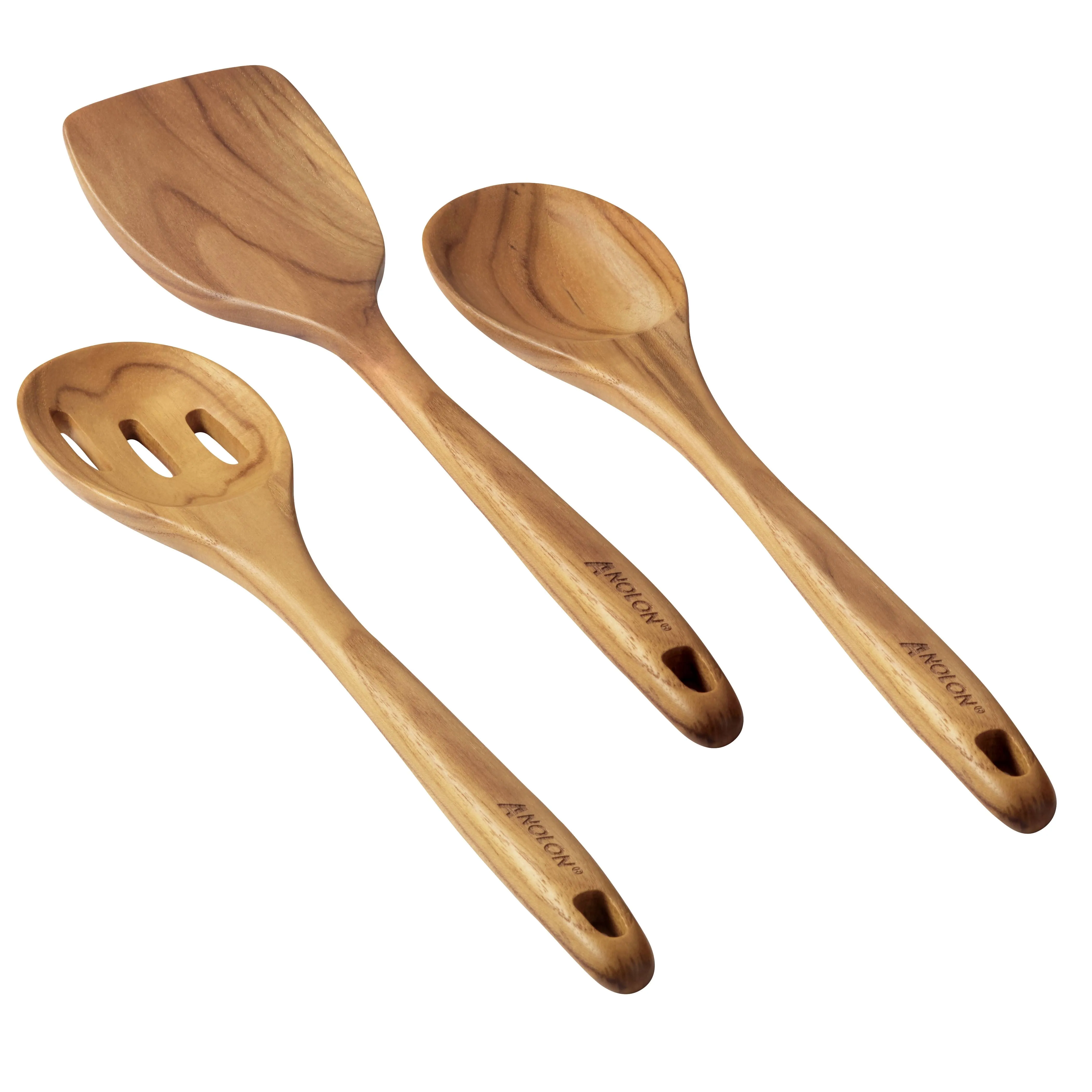 Anolon 3-Piece Teak Wood Cooking Utensil Set