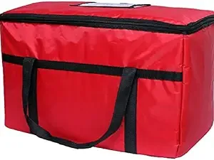 CaterGator Dash Customizable Red Nylon Heavy-Duty Insulated Soft-Sided Food Delivery Bag / Pan Carrier - Holds (6) 2 1/2" Deep Full Size Food Pans