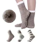 Bulinlulu Fuzzy Socks for Women with Grips,Warm Fuzzy Socks Sleep Cozy Socks Winter Soft Fluffy Socks for Women's Day Gift