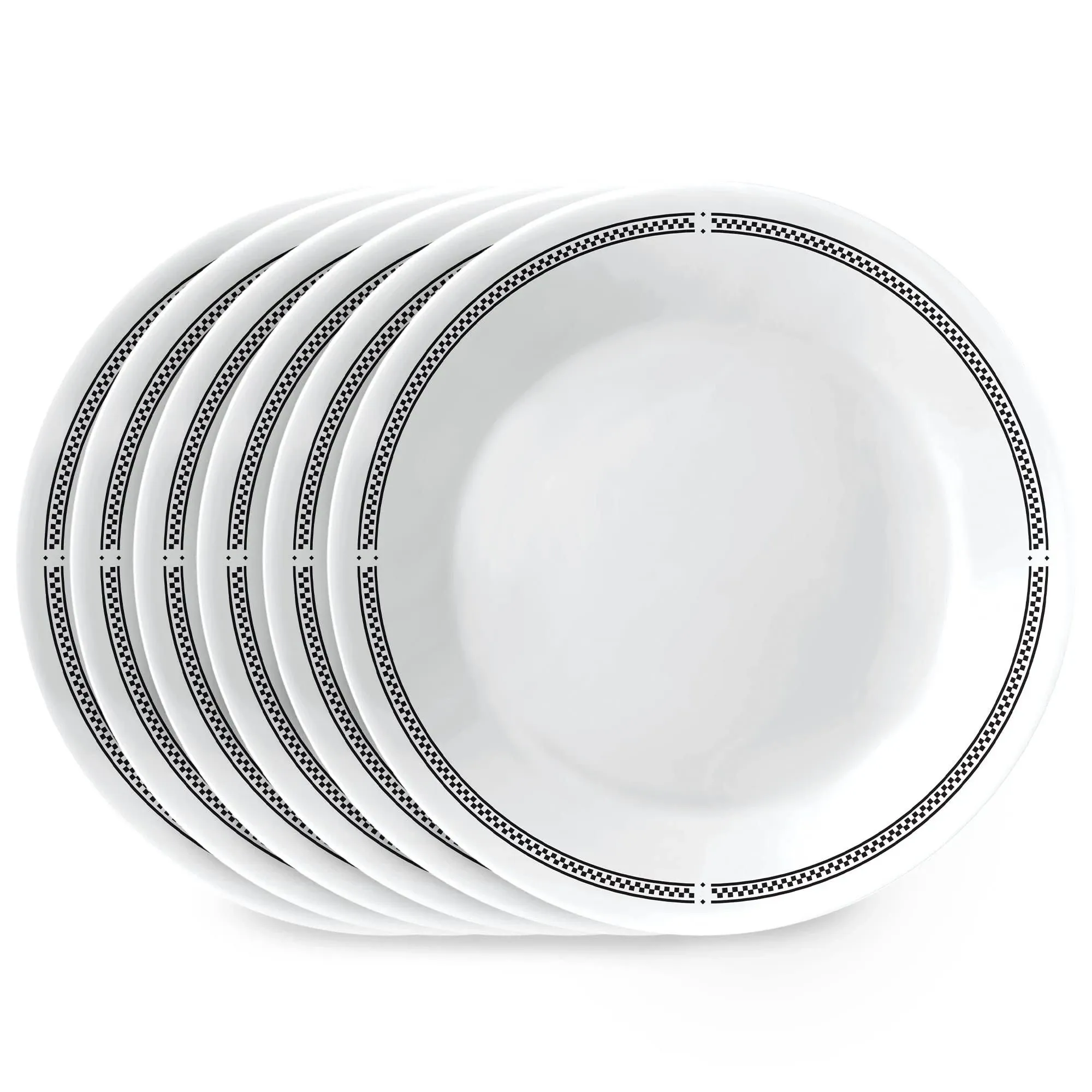 Corelle Brasserie 6.75 inch Appetizer Plates, 6-Pack, Black