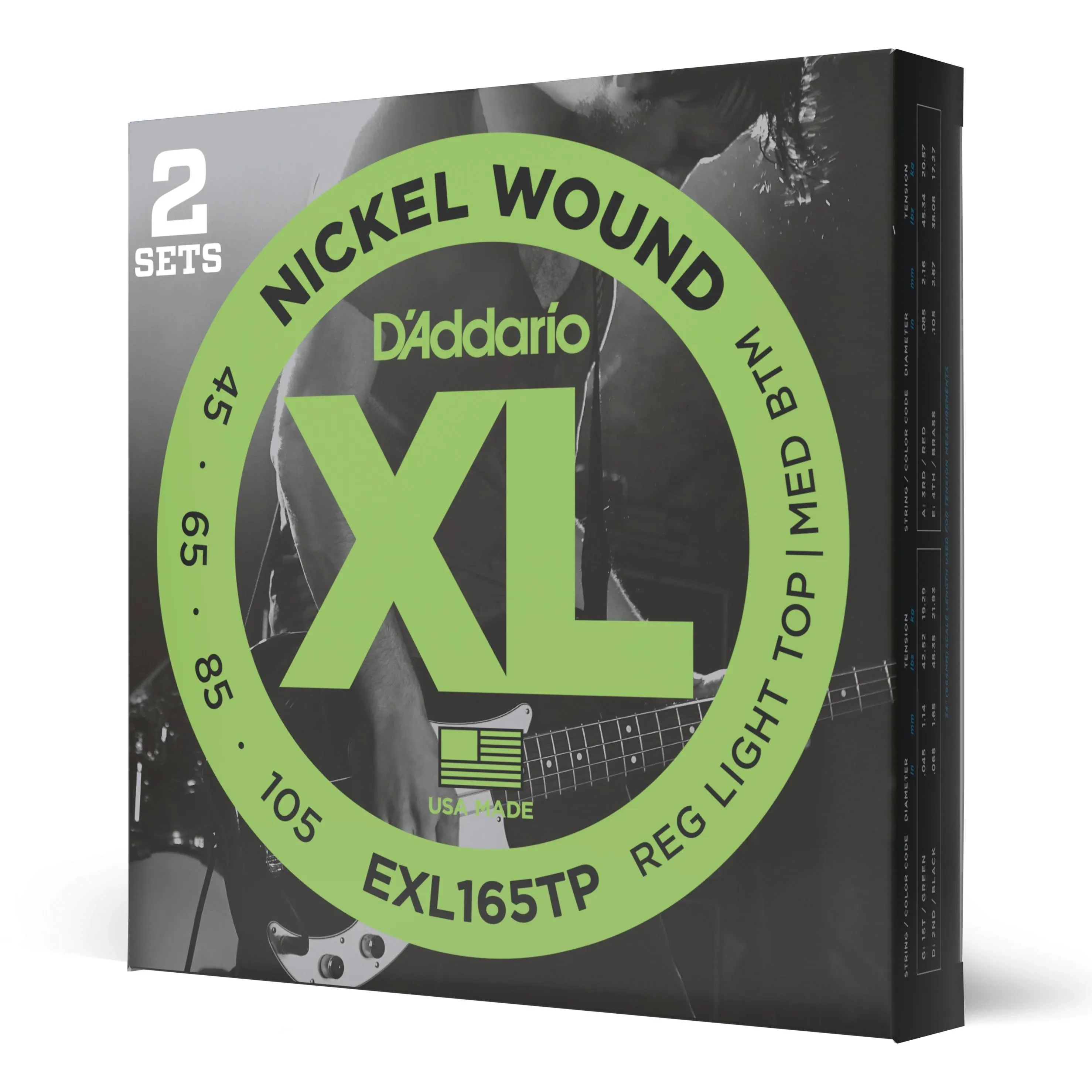 D'Addario EXL165TP Nickel Wound Bass Guitar Strings