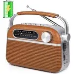 ONGTEED Enchufe de radio analógica FM portátil con altavoz Bluetooth, fuentes de ...