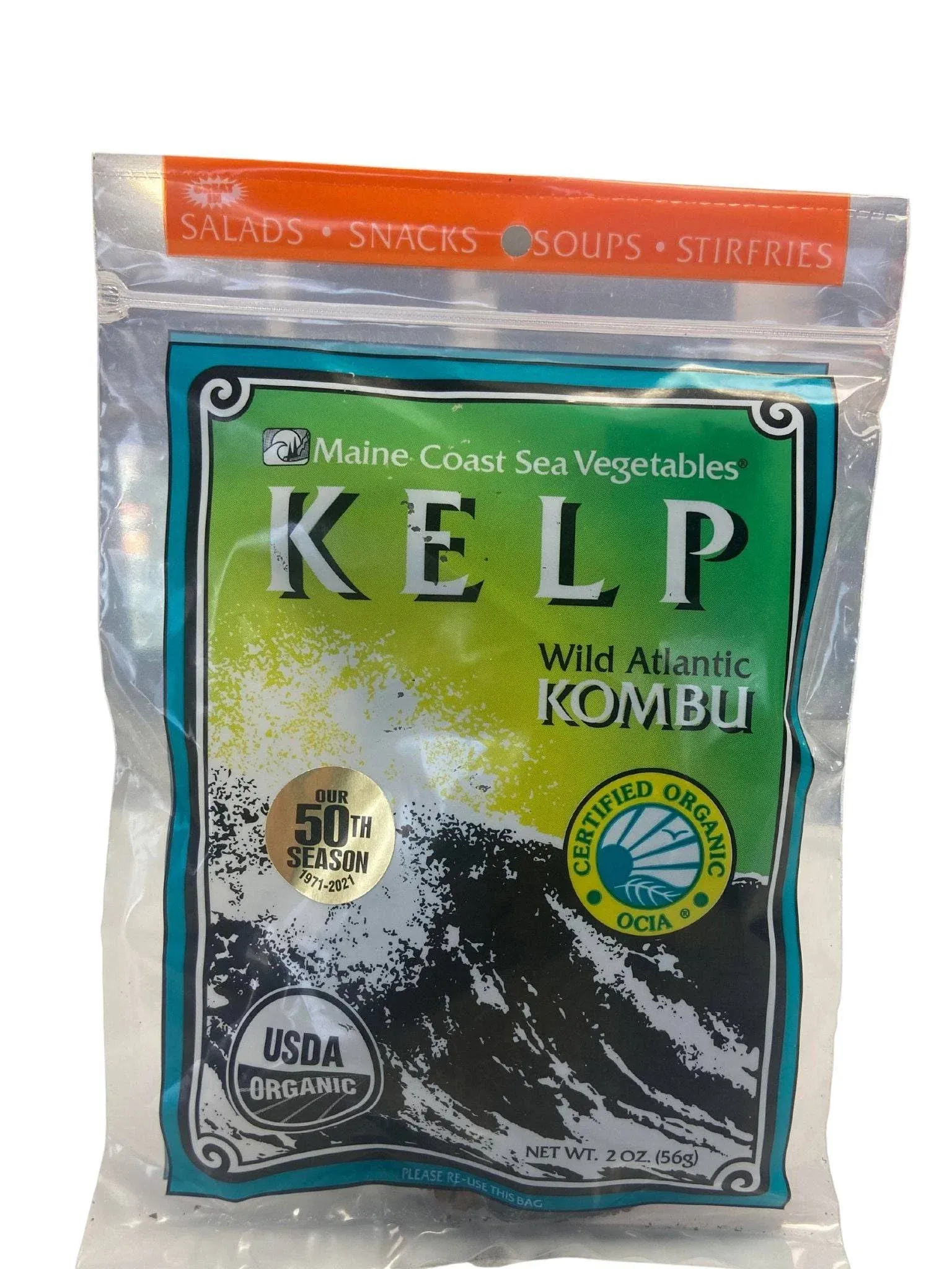 Maine Coast Sea Vegetables Kelp Wild Atlantic Kombu, 2 oz