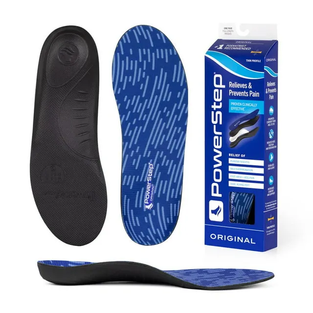 PowerStep Original Full Length Low-Profile Orthotic Shoe Insoles with Arch Support for Plantar Fasciitis