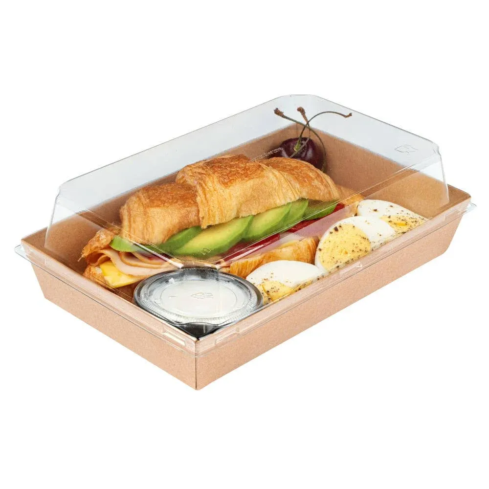 Restaurantware Matsuri Vision 8 x 5 x 1.5 inch Medium Sushi Trays 100 Greaseproof ...