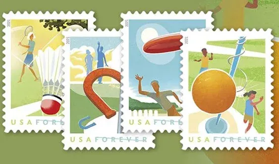 Backyard Games Sheet of 16 Forever Postage Stamps