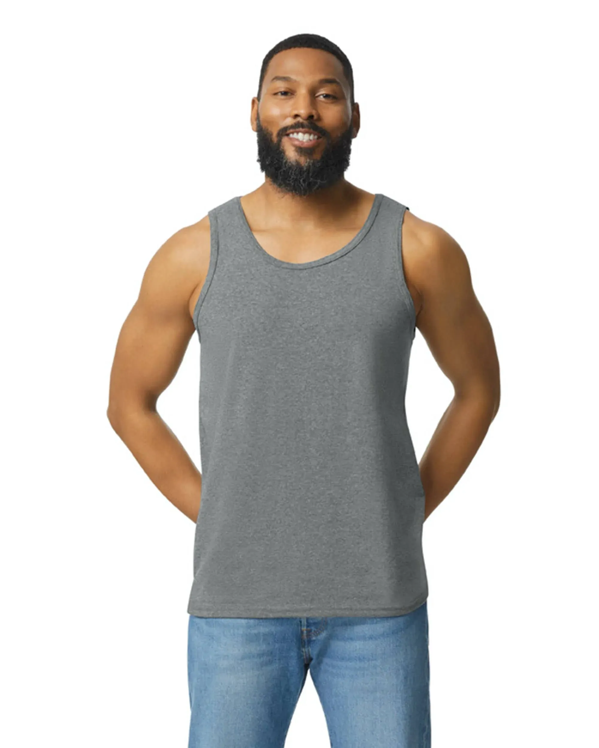 Gildan Heavy Cotton Adult Tank Top - Graphite Heather, M