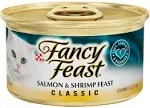 Purina Fancy Feast Salmon and Shrimp Feast Classic Grain Free Wet Cat Food Pate - (24) 3 oz. CansPurina Fancy Feast Salmon and Shrimp Feast Classic Gra…