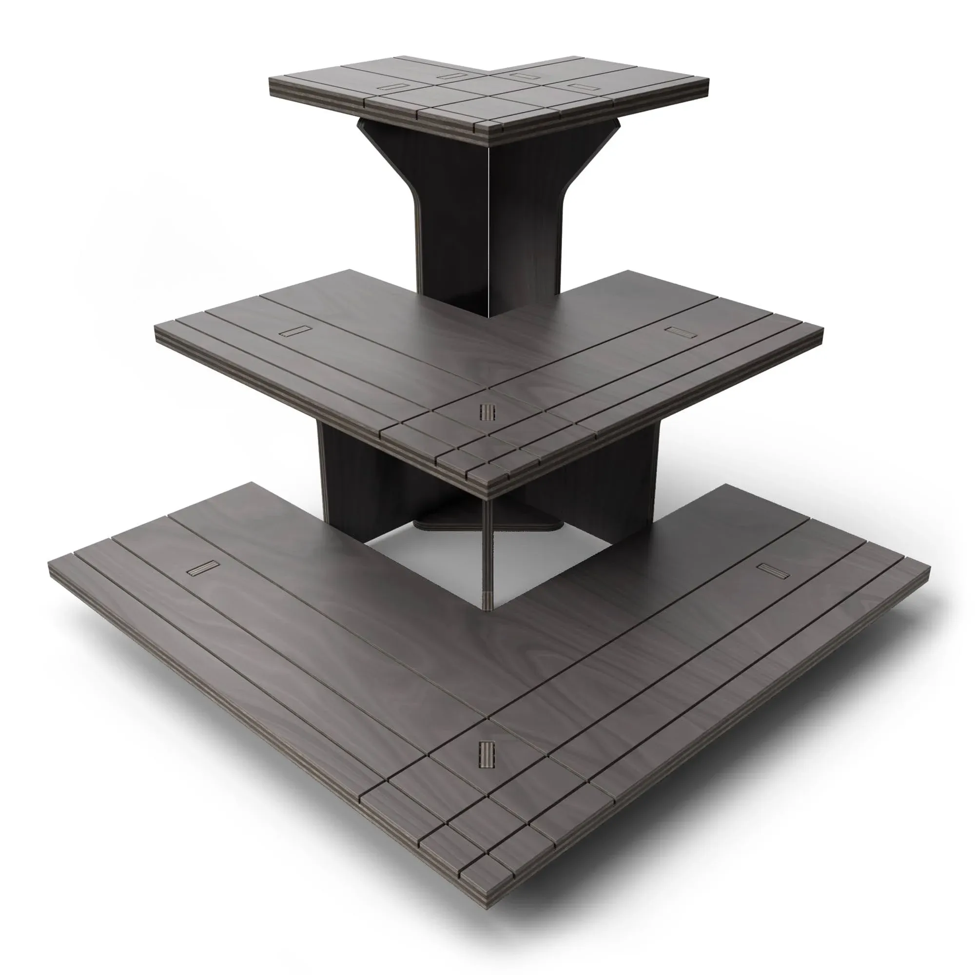 DS The Display Store Corner Black Wooden Cupcake Stand, Earring Display Stand ...