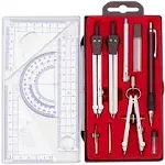 Metal Geometry Kit Set, 13PCS Math Compass and Protractors Geometry Drawing Tool