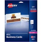 Avery Printable Business Cards with Sure Feed Technology, 2" x 3.5", White, 250 Blank Cards for Laser Printers (05371)