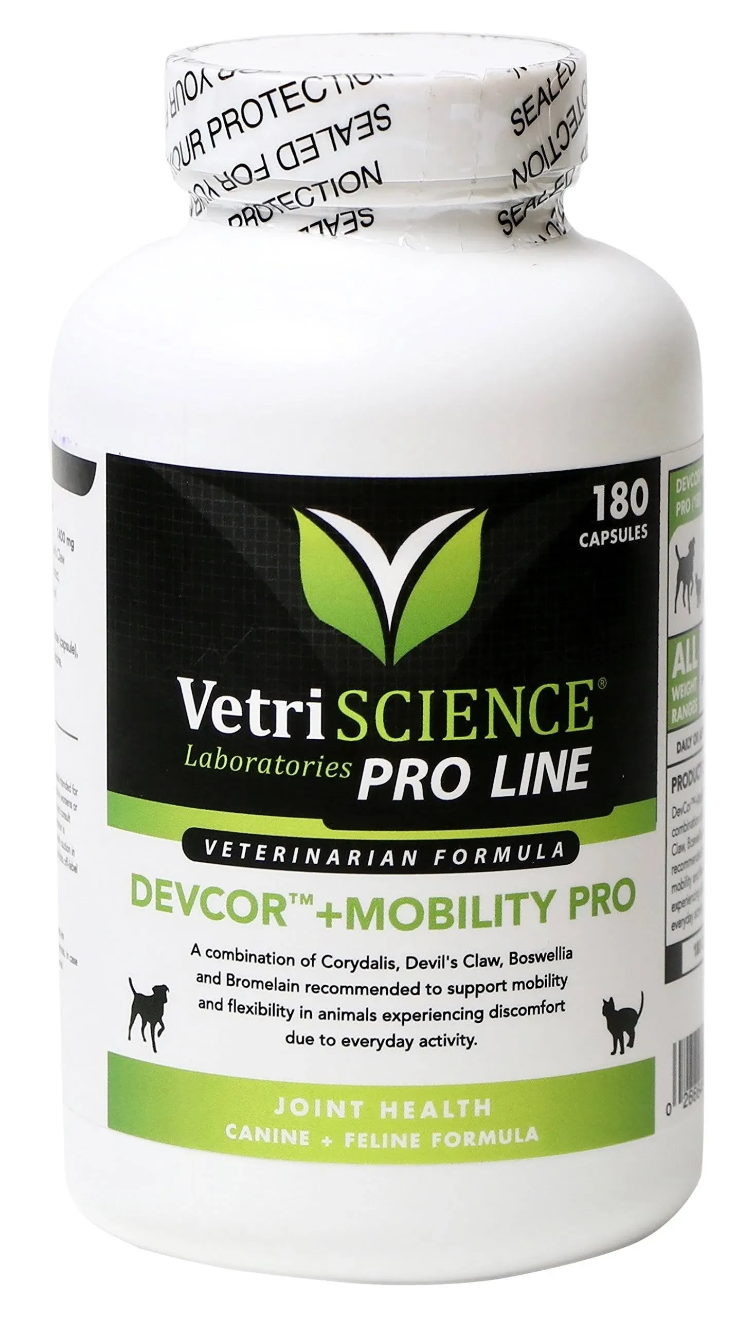 VetriScience Devcor Mobility Pro Caps for Cats and Dogs - Joint Supplement for Canines and Felines - 180 Capsules