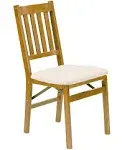 Arts and Craft Harwood folding chair with blush upholstery - Fruitwood