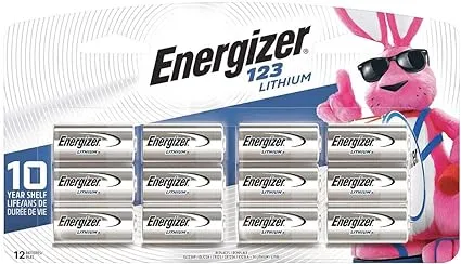 Energizer  CR-123 3V Lithium Photo Battery, 12-Pack