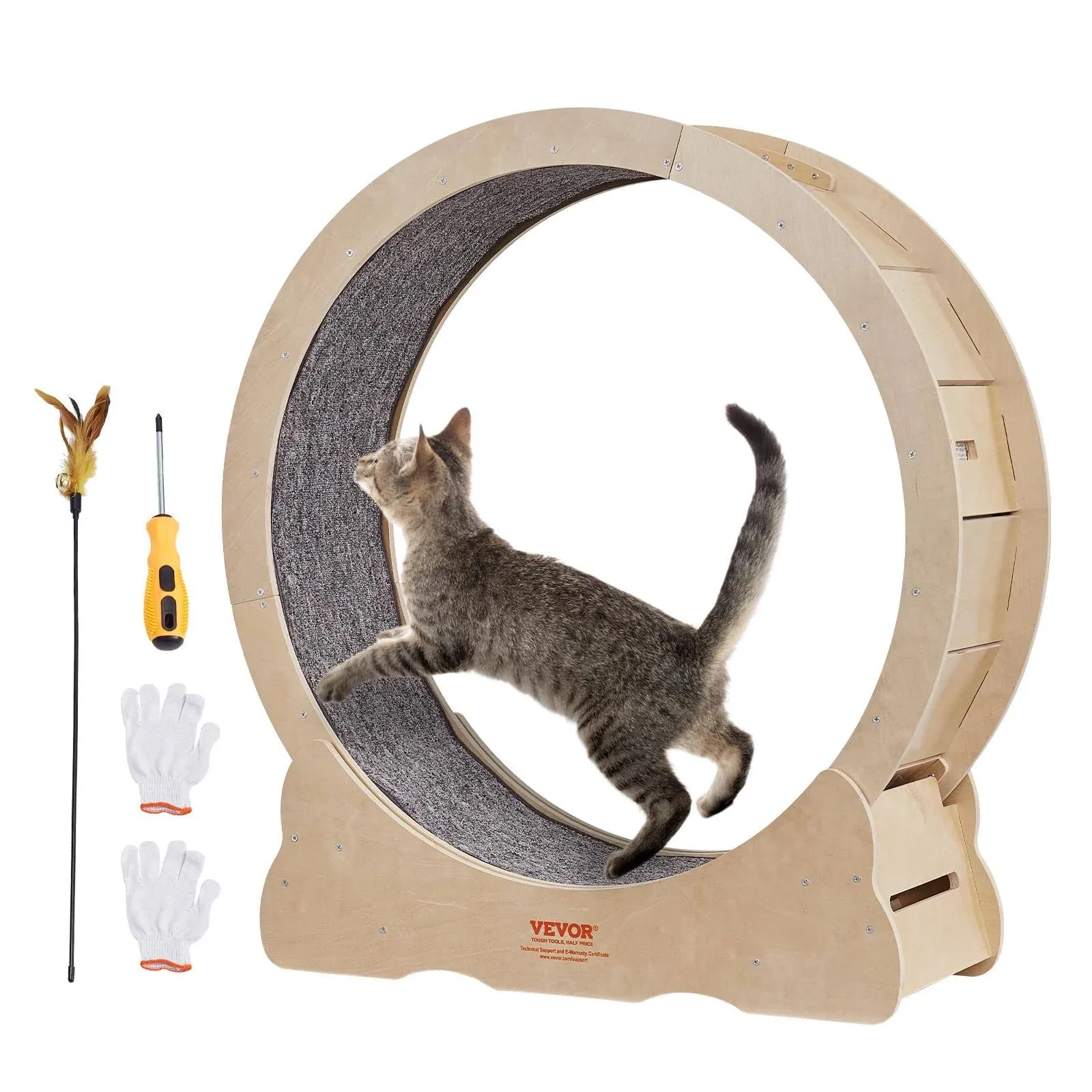 VEVOR Cat Exercise Wheel Large Cat Treadmill Wheel for Indoor Cats - 35.8 inch