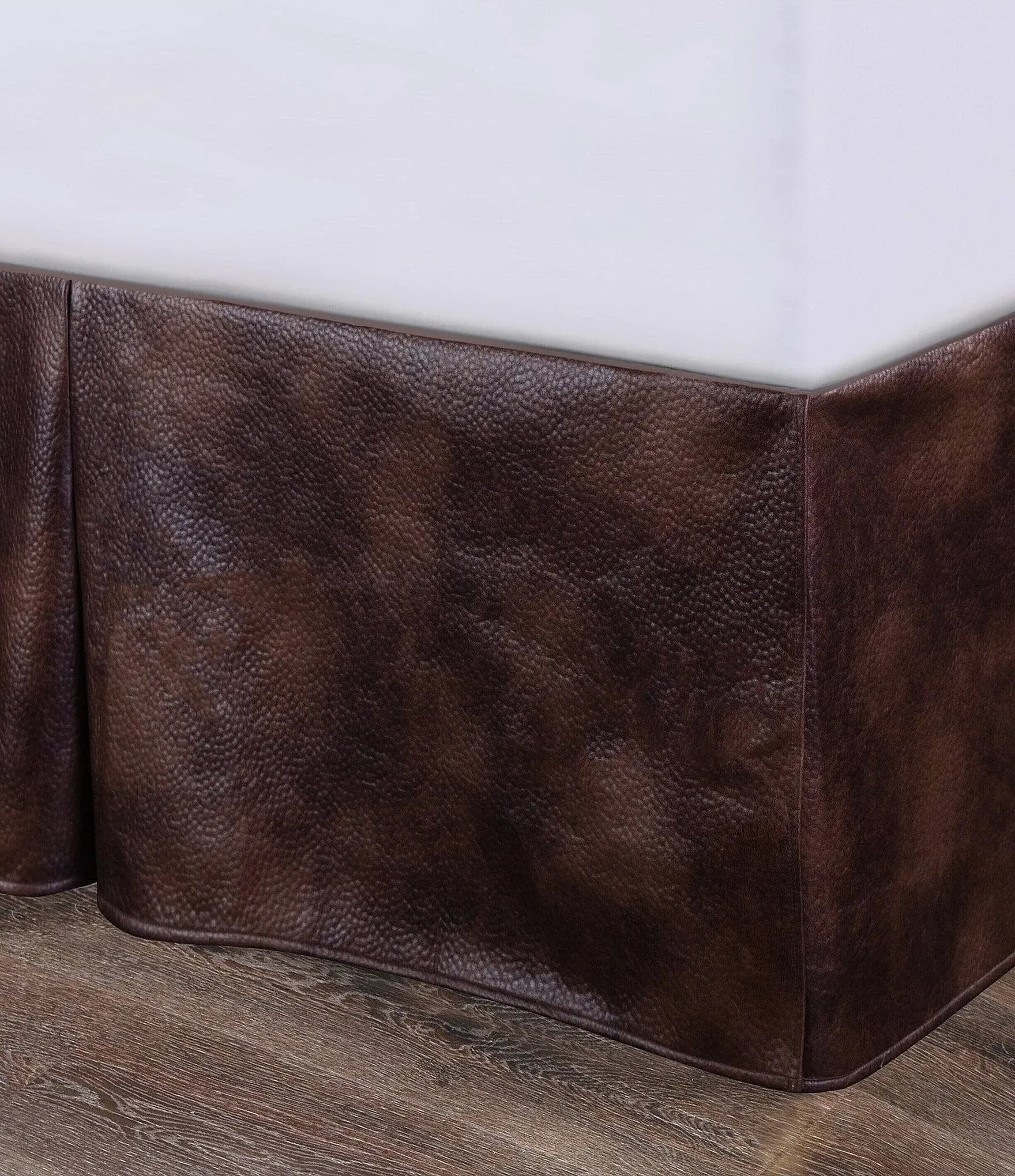 Brown Faux Hide Bed Skirt | Cabin Place