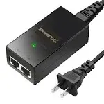 PLUSPOE PoE Injector Power Over Ethernet Adapter 802.3af 48V 24W for Security IP Camera,10/100Mbps