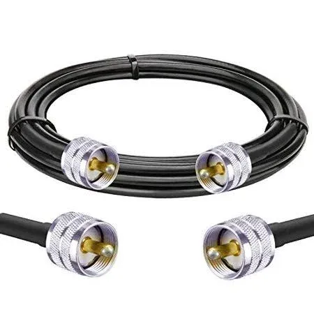 MOOKEERF PL259 UHF Cable 10ft, CB Coax Cable RG58 CB Cable UHF male to male for CB Radio, Ham Radio, Amateur Radio, Antenna Analyzer, SWR Meter