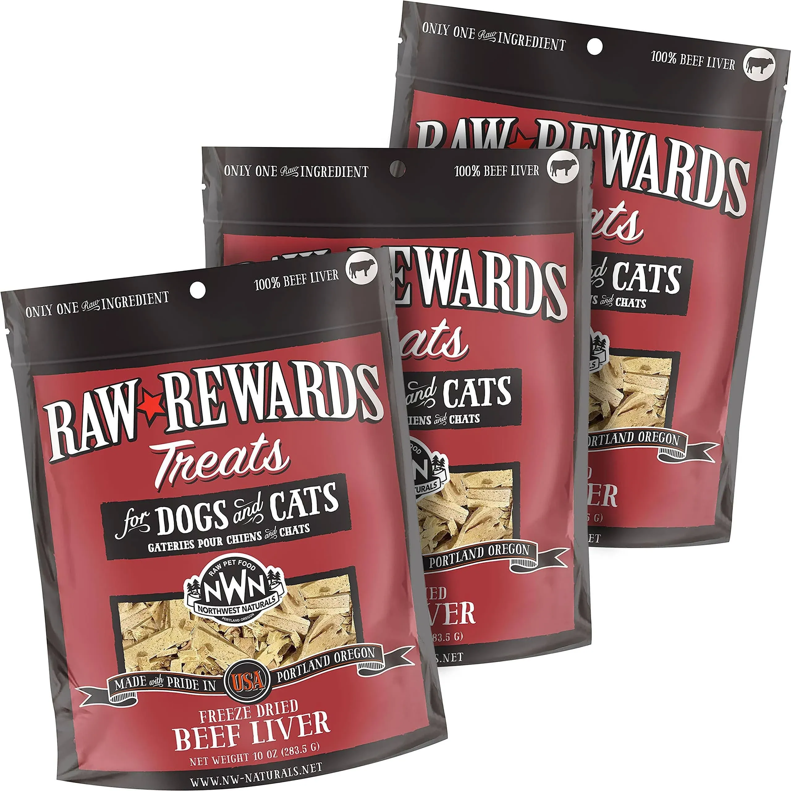 Northwest Naturals Raw Rewards Freeze-Dried Treats for Dogs and cats - Beef Liver - gluten-Free Pet Food, cat Snacks, Dog Snacks