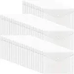 50pcs Poly Envelope Clear Plastic Envelope Folder with Button Closure