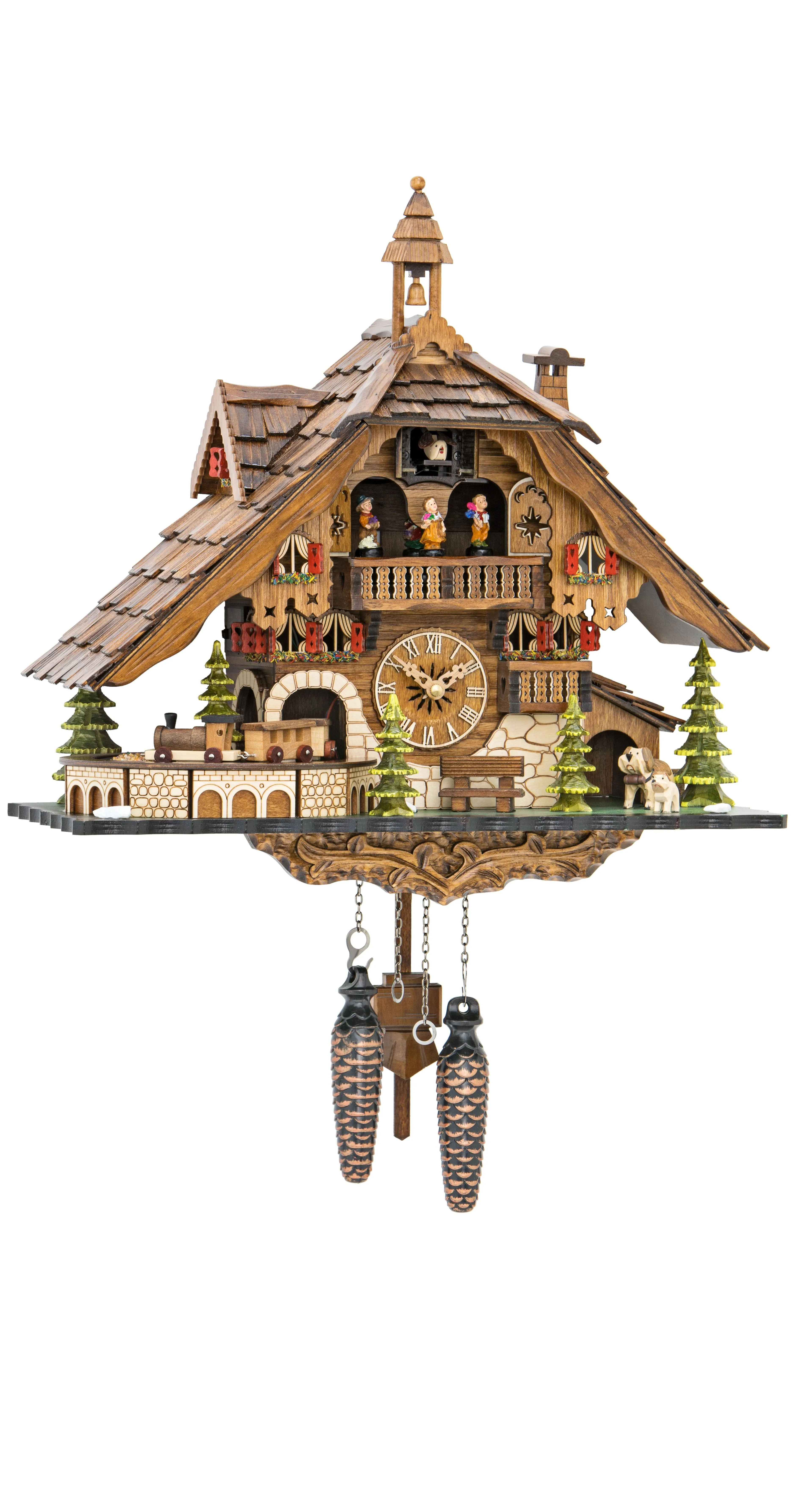 Quartz Cuckoo Clock Black Forest House with Moving Train, wit.. EN 48110 QMT NEW  | eBay