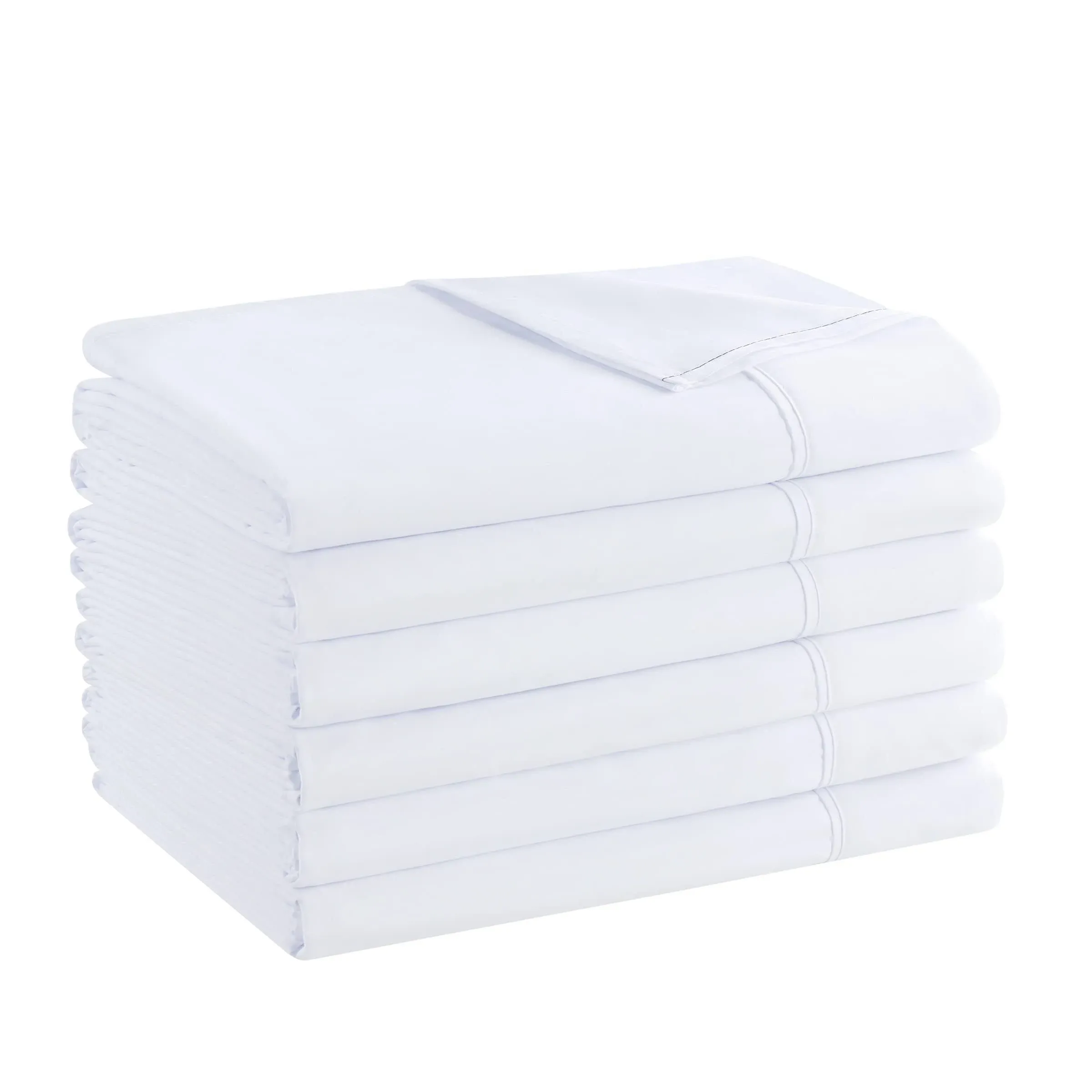 Host & Home Brushed Microfiber Flat Sheets (Pack of 6) - Twin - White