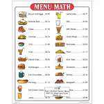 Menu Math for Beginners 6pk Extra Price Lists