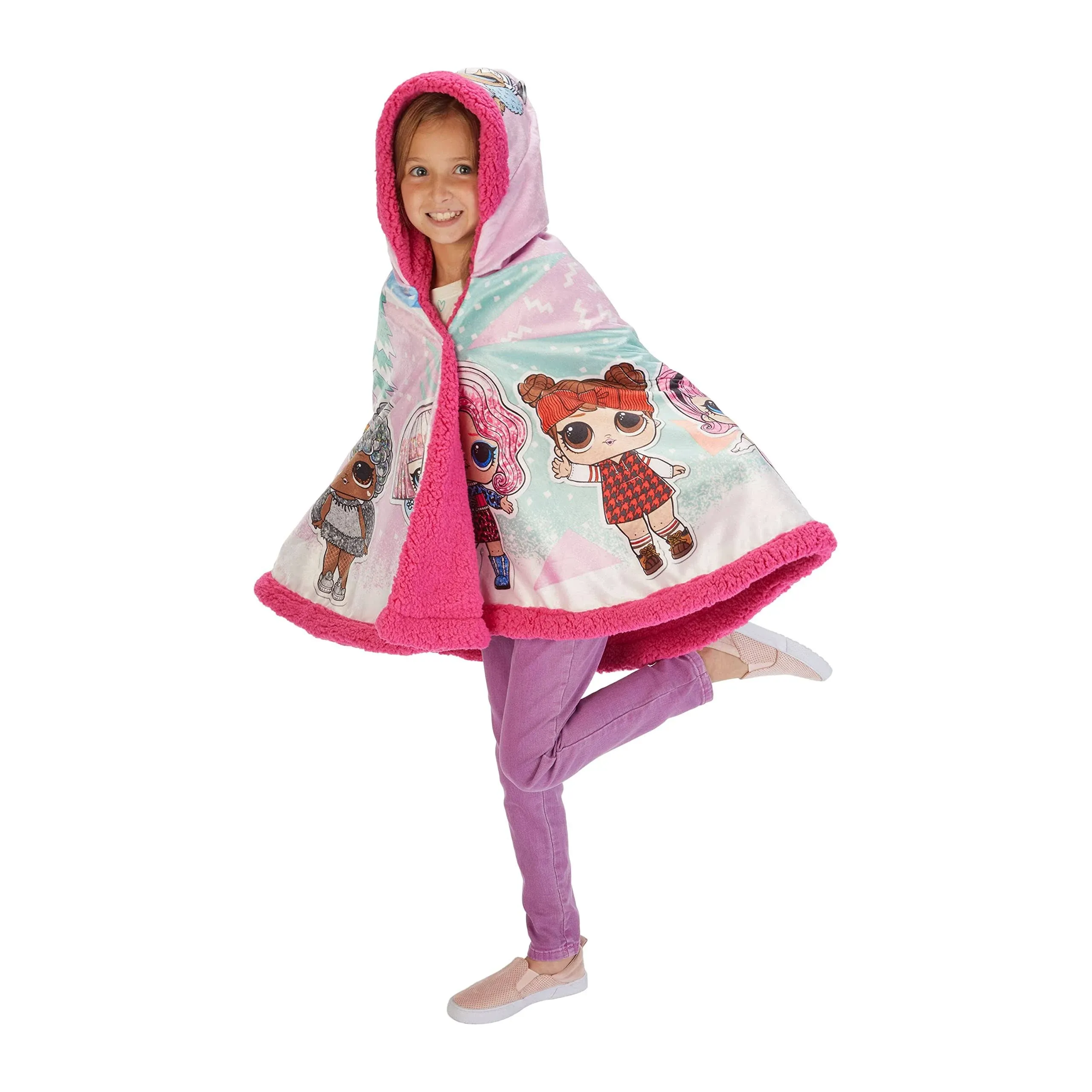 L.O.L. Suprise! Snuggle Wrap with Hood 29&#034;X55&#034; Polyester Blanket