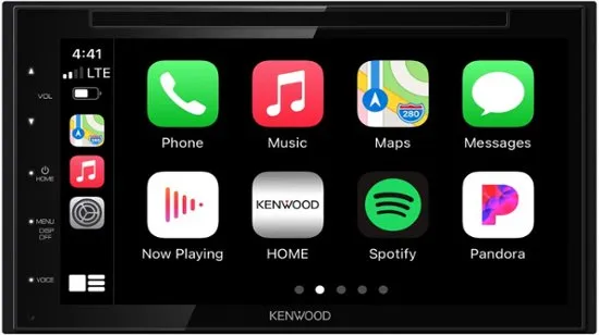 KENWOOD DDX5707S Double Din DVD Car Stereo with Apple Carplay and Android Auto, 6.8 Inch Touchscreen, Bluetooth, Backup Camera Input, Subwoofer Out, USB Port, A/V Input, FM/AM Car Radio