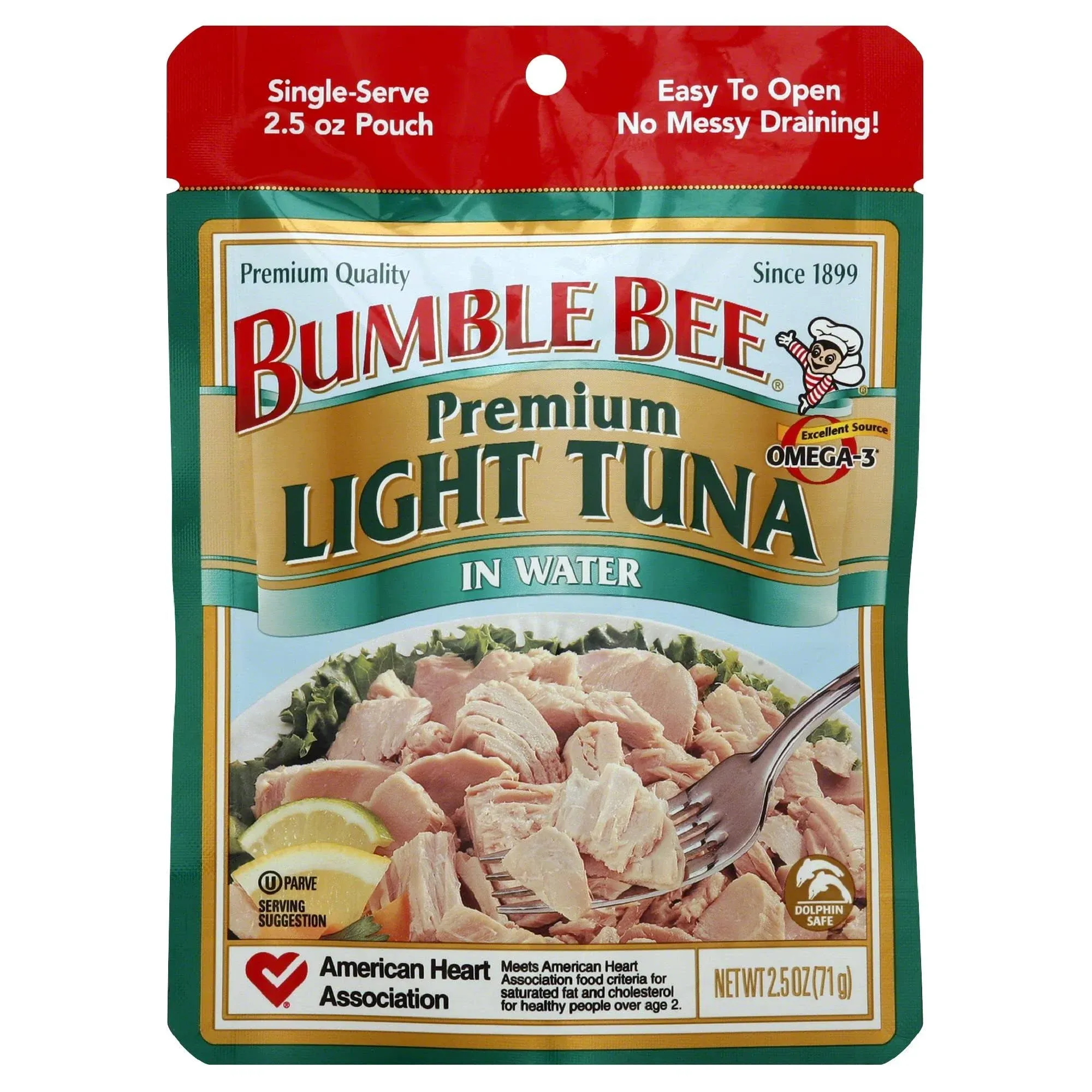 Bumble Bee Tuna in Water, Light, Wild Caught - 2.5 oz