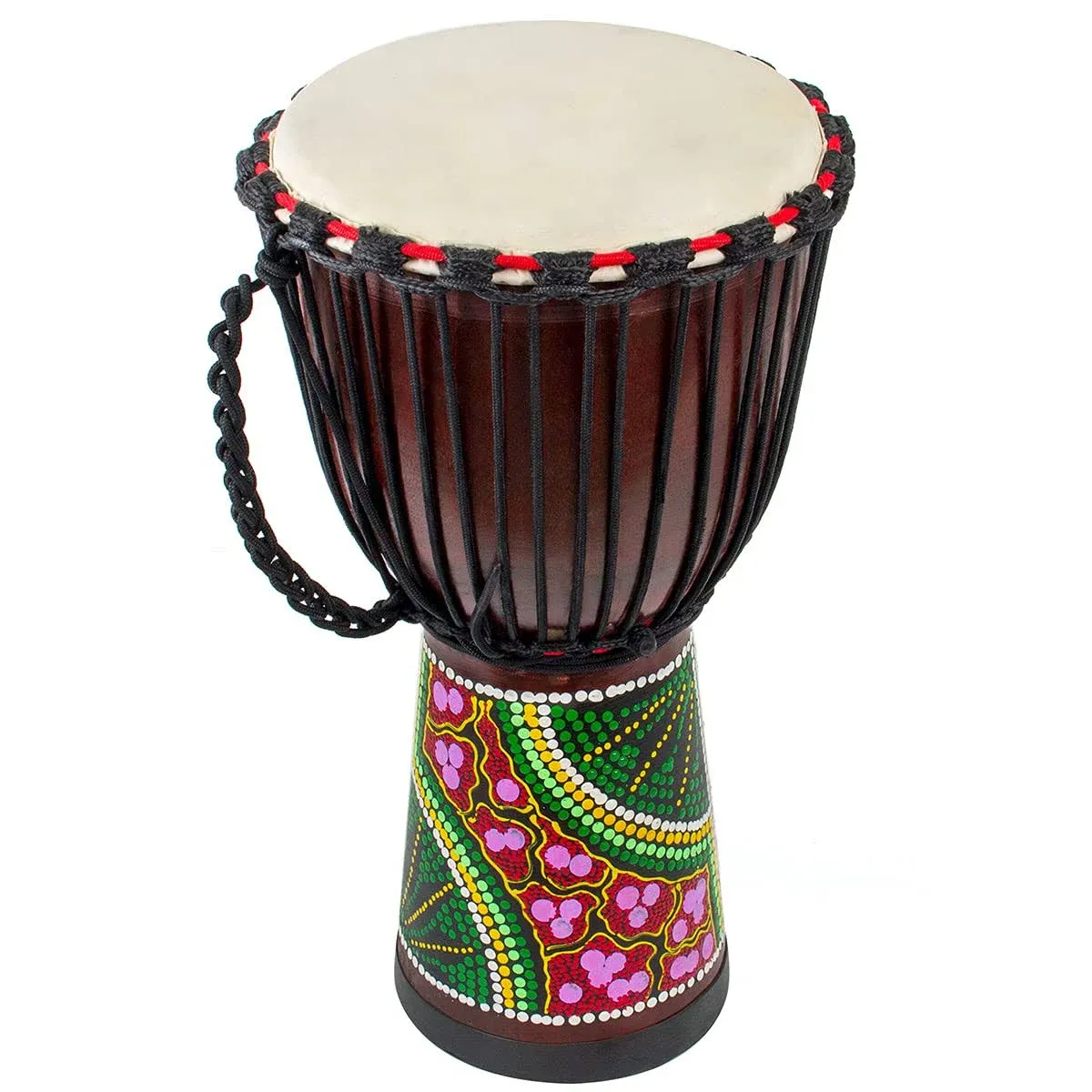 Djembes Drum African Drum Hand-Painted 9.5&#039;&#039; x 20&#039;&#039; Mahogany Goatskin Drumhea...