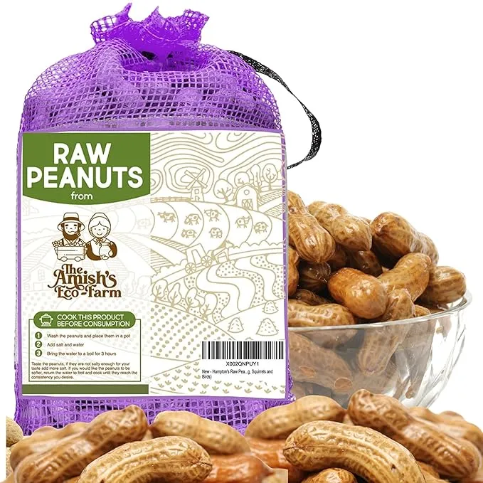 The Amish Eco-Farm Raw Peanuts in Shell Fancy 5 lbs (Great for Boiling, Squirrels and Birds)