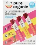 Pure Organic Layered Fruit Bars Variety Pack 28 count (Pack of 1).