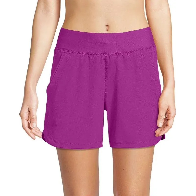 Lands' End Women's 5" Quick Dry Swim Shorts with Panty