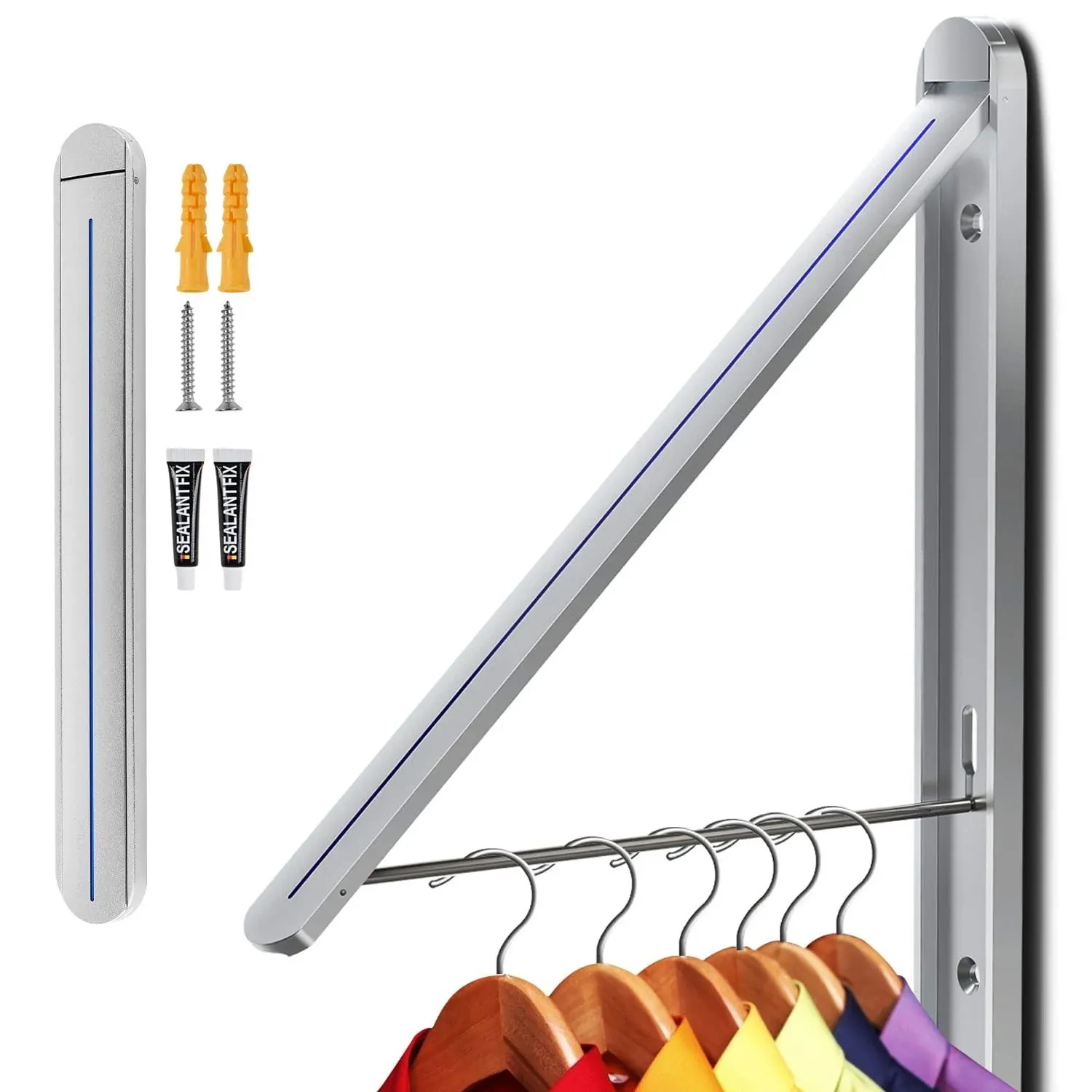 Ithywat Clothes Drying Rack,Wall Mounted Clothes Hanging Rack,Retractab<wbr/>le Foldin