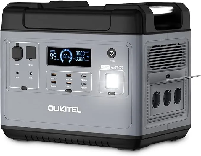 Oukitel P2001 Plus Tragbares Powerstation 2048Wh, Solargenerator mit LiFePO4 Akku, 13 Steckdosen, 2400W Notstromaggregat mit, 1800W Superschnelles