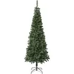 7.5ft Linden Spruce Slim Wrapped Tree In Green