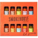 Smokehouse by Thoughtfully, Gourmet Hot Sauce Gift Set, Flavors Include Mango Habanero, Buffalo, Bacon Cayenne, Smoky Bourbon, Fire Jalapeño and More, Hot Sauce Variety Pack, Set of 10