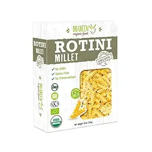 Big Green Organic Food- Organic Millet Rotini, 8.8oz, Gluten-Free, Non-GMO, Vegan (3)